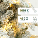 YITAHOME 7.5ft Prelit Natural Layered Flocked Christmas Tree with Remote — 2