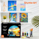 Shuttle Art 100 Colors Acrylic Paint, 2oz/60ml Bottles, Include 2 Sets of 12 Paint Brushes, 1 Art Sponge & Palette, Premium for Artists, Beginners & Kids on Canvas Rocks Wood Ceramic | Regular | 2 Fl Oz (Pack of 100) — 8