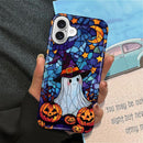 Case for iPhone 16,Scratch Resistant Hybrid Double Layer Hard Shell，Halloween Colored Glass Witch Ghost — 6