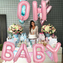 40 Inch Pastel Pink OH BABY Balloon for Baby Shower, Large Light Pink OH BABY Balloon Letters with Ribbon, Pearl Pink Alphabet Balloons Banner Sign for Girl Birthday Party Backdrop Decorations | Pastel Pink - Oh Baby — 5