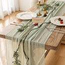 Sage Green Cheesecloth Table Runner 120 Inches Fall Party Home Decorations | 35"x120"(Pack of 1) — 1