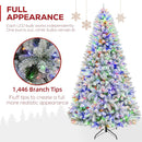 Hykolity 7.5 ft Prelit Christmas Tree with 1,446 Snow Flocked Branches — 2