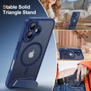 Magnetic Compatible with iPhone 16 Case, [Built-in Kickstand][Full Camera Protection][Compatible with MagSafe][Anti-Fingerprint] Shockproof Phone Case for iPhone 16 6.1",Dark Blue — 4