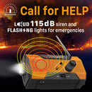 FosPower NOAA Emergency Weather Radio A1 7400mWh Solar Hand Crank (Orange) — 4