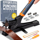 Pro-Master Desktop Leather Hole Puncher - Belt Hole Puncher for Leather with Tabletop Base - One Hand Use, Heavy Duty Carbon Steel, 6 Rotary Sizes 2-4.5mm for Watch Band, Shoes, Bag Strap & Crafts — 1