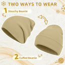 ZOORON Beanie for Men Women Slouchy Winter Beanie Hats Cuffed Skull Caps - 1pack-beige — 3