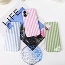 Cute Striped Case for iPhone 16 6.1",Pink/Yellow — 8