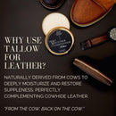 All Natural Leather Conditioner Balm - Made with Mink Oil, Tallow, & Beeswax, Protects, Softens Restores and Waterproofs Leather Shoes, Boots, Bags, Furniture (4 Oz) — 4