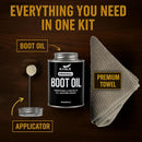 Eagle Leather Boot Oil for Work Boots, Cowboy Boots, & Shoes - Includes Applicator & Premium Towel - All-Natural Deep Leather Conditioner(8.45oz) — 2