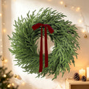 26 Inch Real Touch Norfolk Pine Wreath Christmas Decorations for Front Door, Fake Plants Green Christmas Wreath Home Decor, Xmas Decor Indoor Outdoor for Mantel Fireplace Wall Holiday Winter Decor — 6