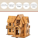 Log Cabin 3D Wooden House Puzzle,DIY Mini Building Model Kit，009 — 2