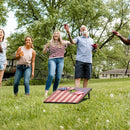 Cornhole Set 4x2 and 3X2 Regulation Size Corn Holes Sets with Carrying Bags & 8 Bean Bags Cornhole Boards Bean Toss Games for Adults Family Outdoor Beach Lawn Outside Backyard Games | Classic Flag 3’x2’ — 2