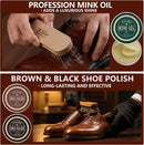 12 PCS Shoe Polish Kit - Horsehair Brushes, Black Brown Neutral Polish,Mink Oil Conditioner for Shoes,Polishing Cloth, Leather Boots Shine Care Kit ﻿Gift for Men Cowboy Husband Dad — 5