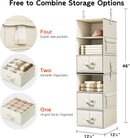 6-Shelf Hanging Closet Organizer with 3 Drawers, 2-in-1 Design, Beige — 3