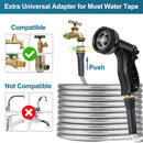 Stainless Steel Garden Hose 50ft Heavy Duty Metal Water Hoses with 10 Function Water Hose Nozzles for Yard Outdoor — 3