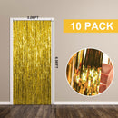 10 Pack Foil Curtain Backdrop Gold Metallic Tinsel Foil Fringe Curtains Photo Booth Props for Birthday Wedding Engagement Baby Shower Bachelorette Christmas Holiday Celebration Party Decorations | 10 Pcs — 7