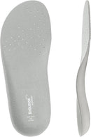 Knixmax Outdoor Women Ultra Thin Corrective Insoles for Crocs Clogs Ultra Thin Shoes Inserts with Arch Support, Breathable Waterproof Sockless Barefoot Liners for Replacement Grey Size US7/EU39-40 — 2