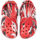 Crocs Kids Classic Watercolor Marbled Clog – Flame/Multi — 3