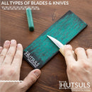 Hutsuls Black Leather Strop with Compound - Get Razor-Sharp Edges with Stropping Kit, Green Honing Compound & Vegetable Tanned Two Sided Leather Strop Knife Sharpener Step-by-Step Guide Included — 4