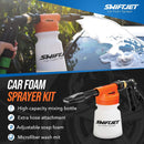 SwiftJet Car Wash Foam Gun + Microfiber Wash Mitt - Foam Cannon Works with Any Soap - Garden Hose Car Foam Sprayer - Car Wash Kit - Car Accessories Foam Blaster (Orange Foam Gun with Mitt) — 6