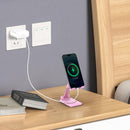 Cell Phone Stand, Adjustable Angle and Height Cell Phone Holder for Desk, Foldable and Portable, Anti-Slip Silicone Pad, Compatible with All Mobile Phones and 4-8 Inch Devices, Pink photo 4