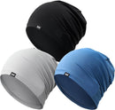 QINGLONGLIN Cooling Skull Cap Sweat Wicking Breathable for Men Women 3 Pack - Black + Grey + Blue — 1