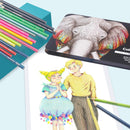 KALOUR 180 Colored Pencil Set for Adults Artists - Rich Pigment Soft Core -12 Metallic Pencil - Ideal for Coloring Drawing Sketching Shading Blending - Vibrant Color（Tin Case） | Multicolor — 8