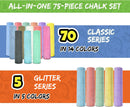 75 PCS Sidewalk Chalk for Kids - 14 Colors, 5 Glitter, Non-Toxic Washable — 2