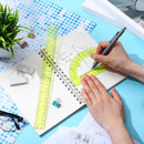Zonon 2 Pcs 12 Inch Clear Ruler and 6 Inch Plastic Protractor Set, Yellow — 4