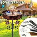 3" Deep Metal Bird Bath for Outside, Removable 12" Dia Vintage Bird Baths Bowl…