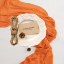 10Pcs Coral Peach Cheesecloth Table Runner 120 Inches for Party Home Decor | 35"x120"(Pack of 10) — 4
