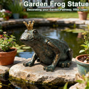 Crouching Frog Prince Garden Statue, Yard Decorations Outdoor Decor,…
