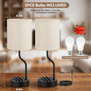 Fenmzee 18" Bedside Lamps for Bedroom Set of 2 - Table Lamp for Nightstand — 6