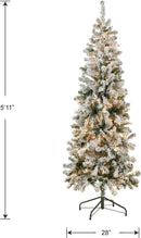 National Tree Company 6ft Pre-Lit Flocked Acacia Slim Christmas Tree — 4