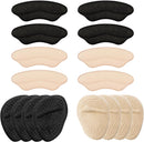 MasterMo Heel Grips Liner Cushions Inserts for Loose Shoes, Heel Pads Snugs for Shoe Too Big Men Women, Filler Improved Shoe Fit and Comfort, Stop Heel Slip and Blister (Beige + Black, 8 + 8) - 8 Beige + 8 Black — 1