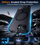 Temdan Magnetic Compatible with iPhone 17e Case & iPhone 16e Case,[Built-in Invisible Kickstand][Compatible with MagSafe][Military Grade Shockproof] Slim Translucent Matte Case for iPhone 16e/17e 6.1" — 4