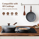 SENSARTE Nonstick Frying Pan Skillet, Swiss Granite Coating Omelette Pan,…