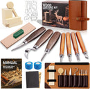 Wood Carving Kit Whittling Kit: Wood Carving Knife Tools with Leather Case | Brown(Lite Version) — 1