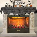 AerWo Halloween Decoration Black Lace Spiderweb Fireplace Mantle Scarf Cover Festive Party Supplies 45 X 243cm 18 x 96 inch — 3