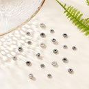 PH PandaHall 300pcs 6 Style Antique Silver Spacer Beads, Tibetan Metal Alloy Tube Spacers Flower Flat Rondelle Small… — 8