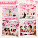 Pre-Strung Felt Happy Birthday Banner Pink Garland Set | Ombre Pink — 7