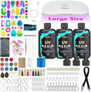 Suzzam UV Resin Jewelry Making Kit, 300g Crystal Clear UV Resin Kit with Molds, 30w & 22 Lamp Beads UV Resin Light… — 1