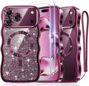 Meifigno Magnetic for iPhone 18 Pro Max Case Cute Wavy (6.9"), Burgundy — 1