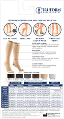 Truform 20-30 mmHg Compression Stockings for Men and Women, Knee High Length, Closed Toe | שחור | Medium (1 Pair) (Pack of 2) | Microfiber Knit — 6