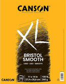 Canson XL Series Bristol Paper, Smooth, Foldover Pad, 11x14 inches, 25 Sheets (100lb/260g) - Artist Paper for Adults and Students - Markers, Pen and Ink | Bristol, Smooth | Fold Over — 1