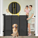 Reinforced 42” Extra Tall Retractable Baby Gates with Rods, Extends up to 60”…