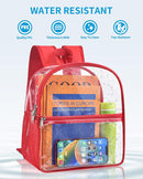 Paxiland Clear Backpack Stadium Approved, 12x10.5x6 Inches Clear Bag | Red-standard — 5
