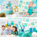 meowtastic Birthday Decorations Happy Birthday Banner with Honeycomb Balls | Mint | Star — 4