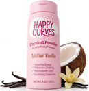 HAPPY CURVES Comfort Powder: Talc Free Anti Chafe Body & Foot Dusting Powder Deodorant to Control Inner Thigh Chafing, and Private Areas 6oz (Pack of 1) - Tahitian Vanilla — 1