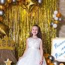 10 Pack Foil Curtain Backdrop Gold Metallic Tinsel Foil Fringe Curtains Photo Booth Props for Birthday Wedding Engagement Baby Shower Bachelorette Christmas Holiday Celebration Party Decorations | 10 Pcs — 5